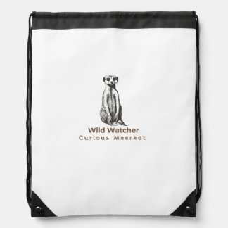 meerkat cute funny drawstring bag