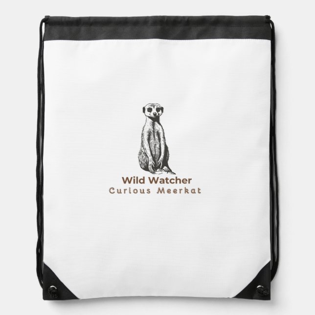 meerkat cute funny drawstring bag (Front)