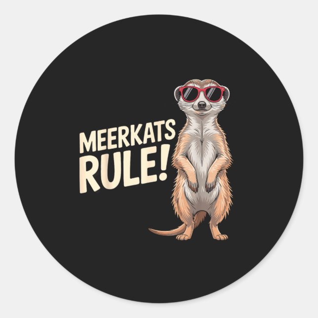 Meerkat Design For Men Women Kids Zoo Keeper Safar Classic Round Sticker (Front)