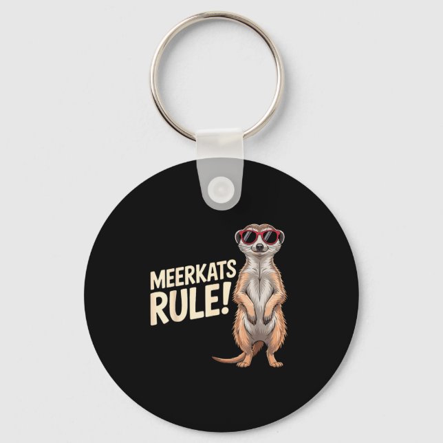 Meerkat Design For Men Women Kids Zoo Keeper Safar Keychain (Front)