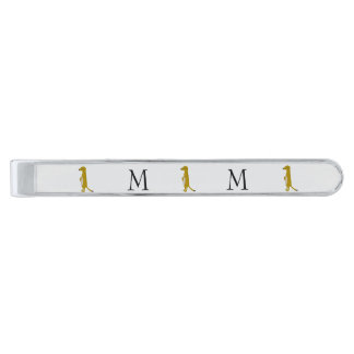 Meerkat Design Monogrammed Silver Finish Tie Bar