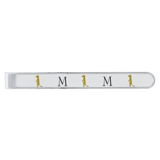Meerkat Design Monogrammed Silver Finish Tie Bar (Front)