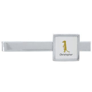 Meerkat Design Personalised Silver Finish Tie Bar