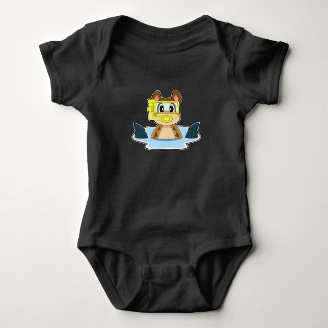Meerkat Diver Shark fin Baby Bodysuit (Front)
