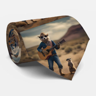 Meerkat Duet: Strumming Together in Harmony, Neck Tie