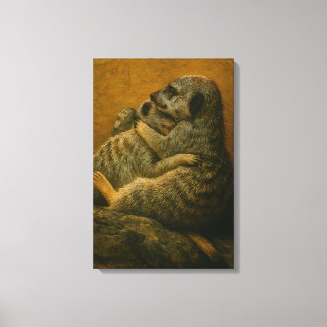 Meerkat Embrace – Heartfelt Wildlife Art Print (Front)