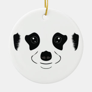 Meerkat face silhouette ceramic ornament