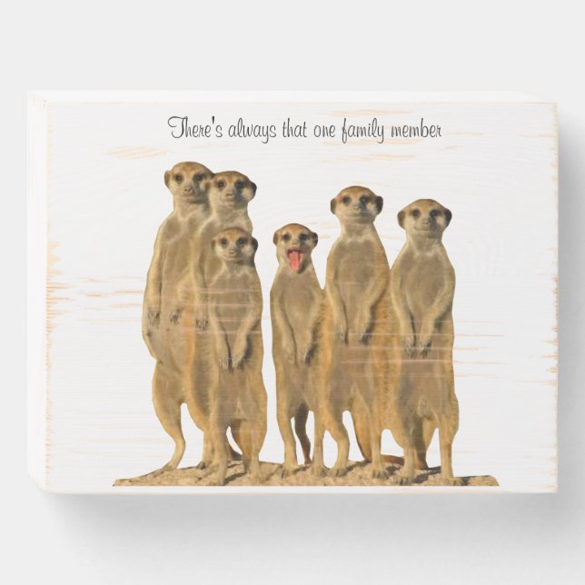 Meerkat Family Wood Box Sign (Front Horizontal)