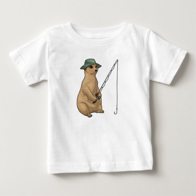 Meerkat Fishing Fisher Fishing rod Baby T-Shirt (Front)