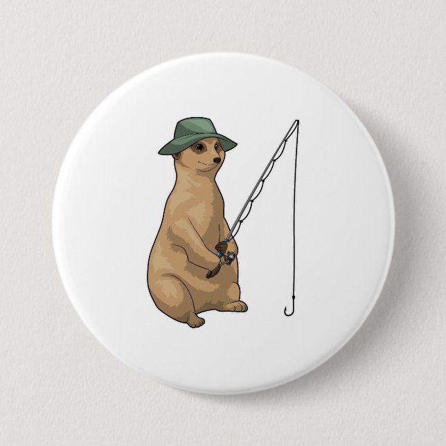 Meerkat Fishing Fisher Fishing rod Button (Front)