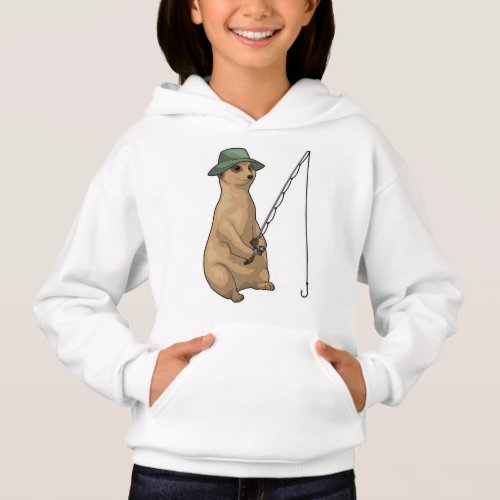 Meerkat Fishing Fisher Fishing rod Hoodie