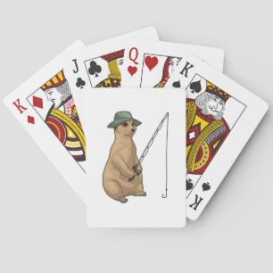 Meerkat Fishing Fisher Fishing rod Poker Cards