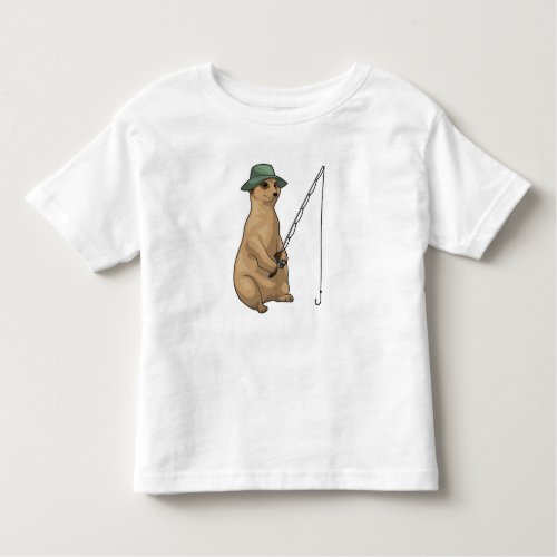 Meerkat Fishing Fisher Fishing rod Toddler T_shirt