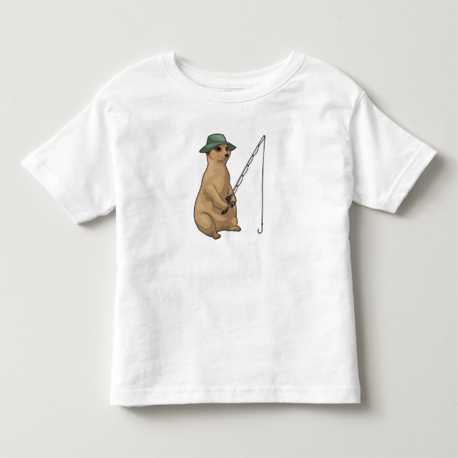 Meerkat Fishing Fisher Fishing rod Toddler T-shirt (Front)