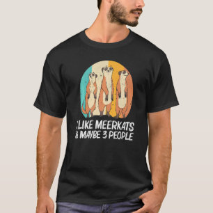 Meerkat For Men Women Retro Wildlife Zoo Animal T-Shirt