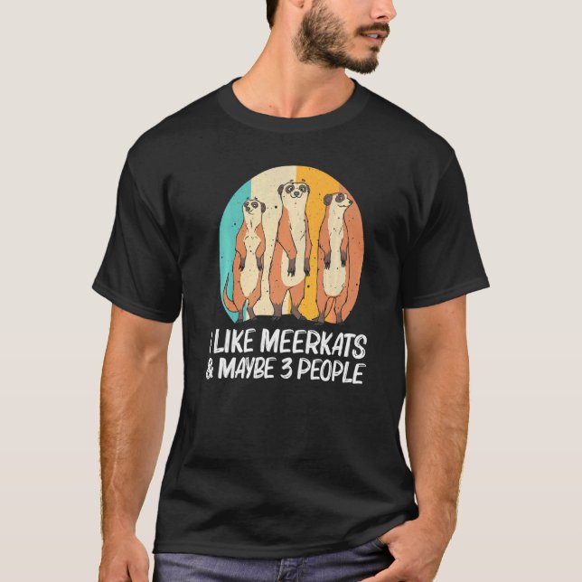 Meerkat For Men Women Retro Wildlife Zoo Animal T-Shirt (Front)