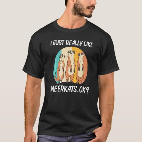 Meerkat For Men Women Retro Wildlife Zoo Animal T_Shirt