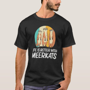 Meerkat For Men Women Retro Wildlife Zoo Animal T-Shirt