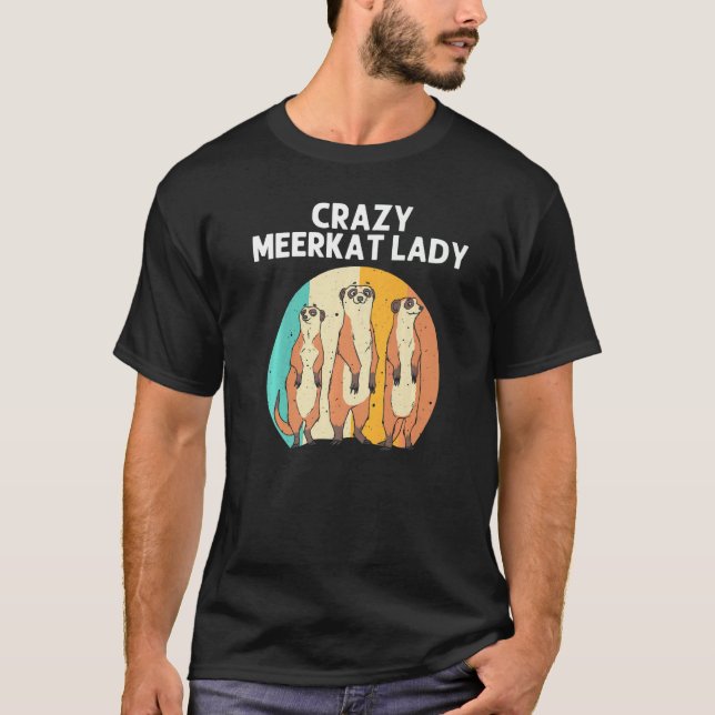 Meerkat For Women Mom Retro Wildlife Zoo Animal T-Shirt (Front)