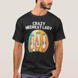 Meerkat For Women Mom Retro Wildlife Zoo Animal T-Shirt