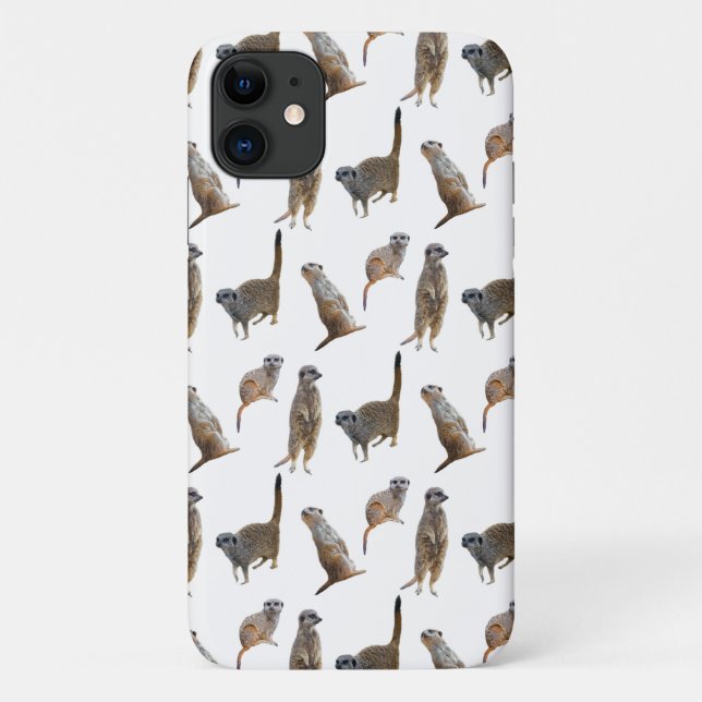 Meerkat Frenzy iPhone 11 Case (choose colour) (Back)