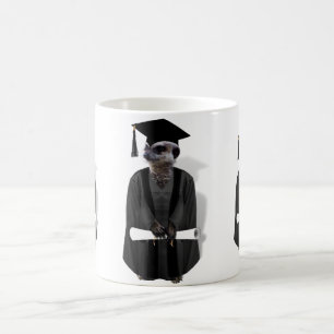 Meerkat Graduate W/Grey Gown & Black Sash Coffee Mug