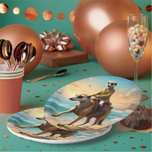 Meerkat Jockey On A Meerkat Horse, Paper Plates