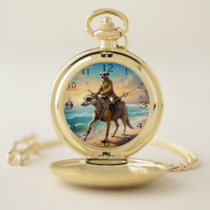 Meerkat Jockey On A Meerkat Horse, Pocket Watch