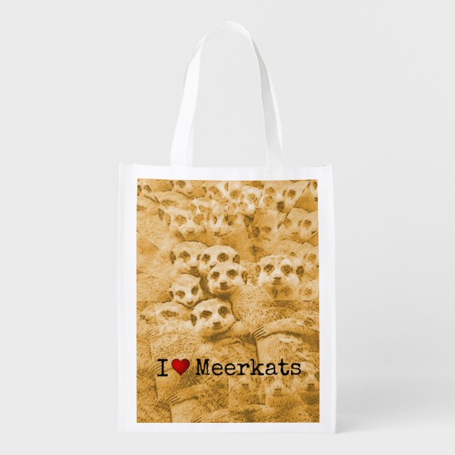 Meerkat Love Cute Wildlife Glitch Art Typography