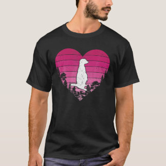 Meerkat Lover Retro Vintage Heart Meerkat Valentin T-Shirt