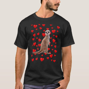 Meerkat Mom Dad Cute Animal Hearts T-Shirt