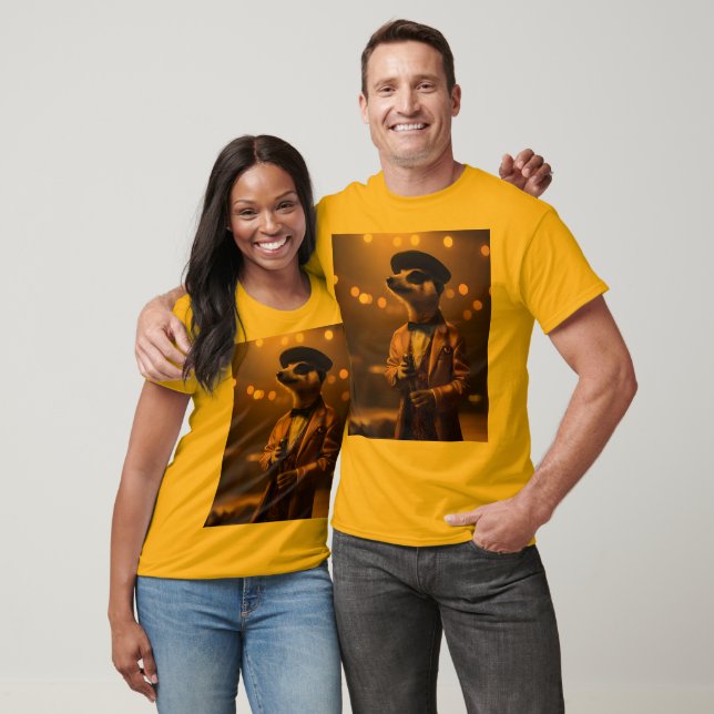 "Meerkat Moonlight: A Crooner’s Serenade"  T-Shirt (Unisex)