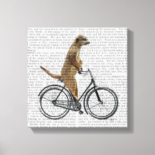 Meerkat on Bicycle Canvas Print