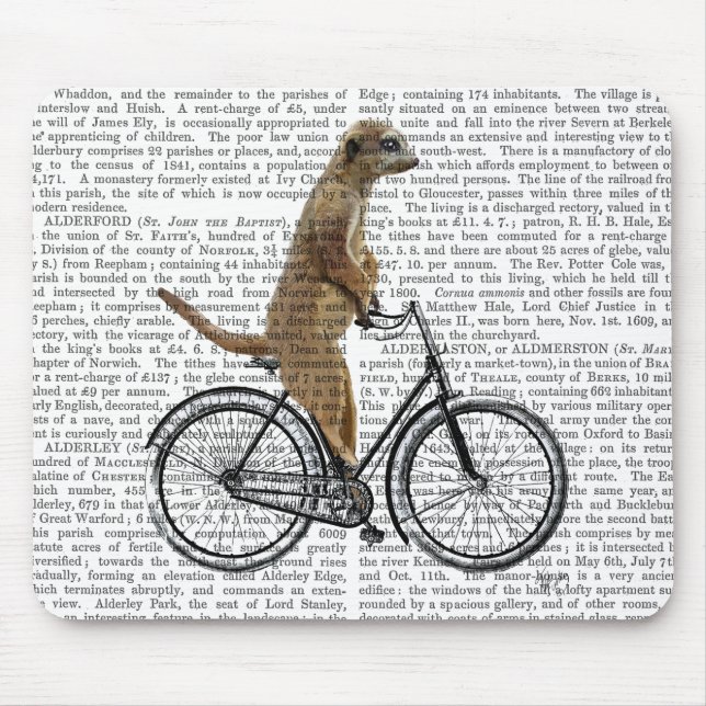 Meerkat on Bicycle Mouse Pad (Front)