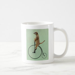 Meerkat on Black Penny Farthing 2 Coffee Mug