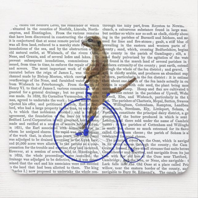 Meerkat On Blue Penny Farthing Mouse Pad (Front)