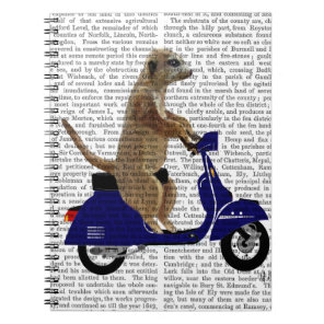 Meerkat on Dark Blue Moped Notebook