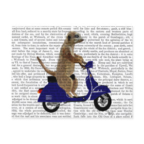 Meerkat on Dark Blue Moped Postcard