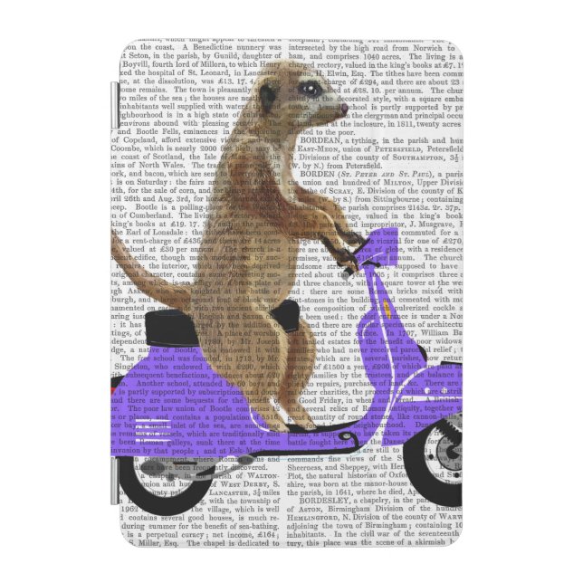 Meerkat on Lilac Moped iPad Mini Cover (Front)