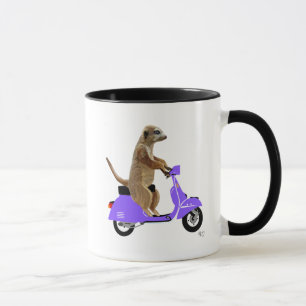 Meerkat on Lilac Moped Mug