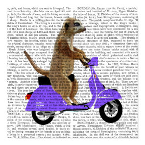 Meerkat on Lilac Moped Poster
