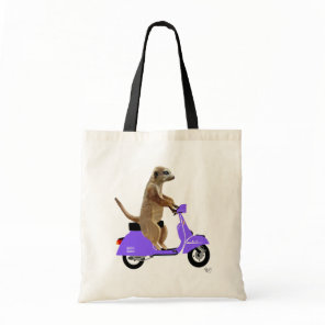 Meerkat on Lilac Moped Tote Bag