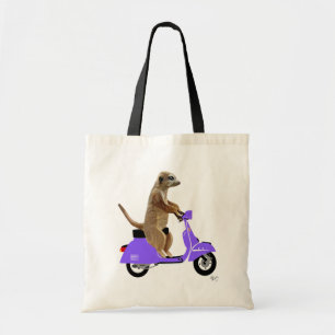 Meerkat on Lilac Moped Tote Bag