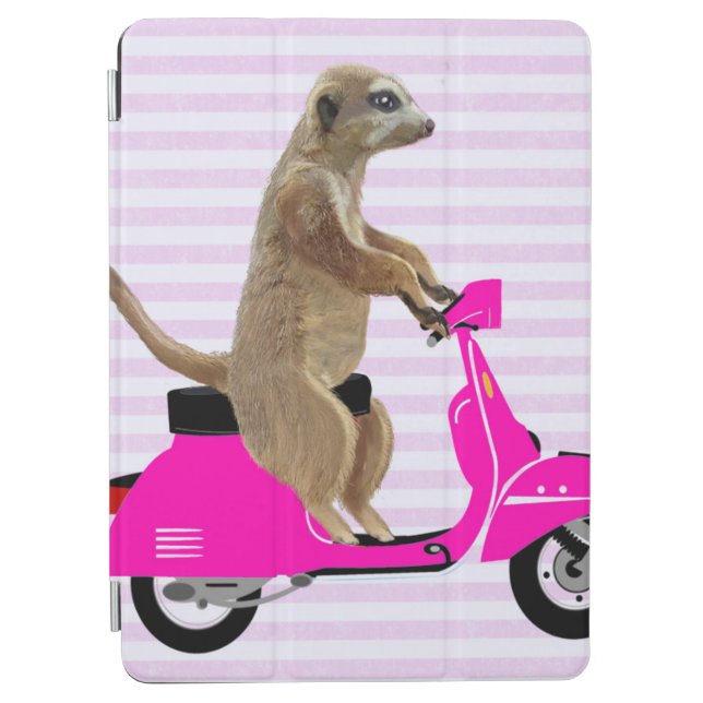 Meerkat on Pink Moped 2 iPad Air Cover (Front)