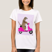 Meerkat on Pink Moped 2