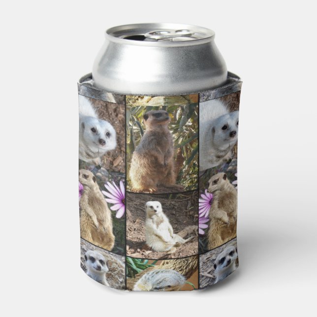 Meerkat Photo Collage, Can Cooler (Can Front)