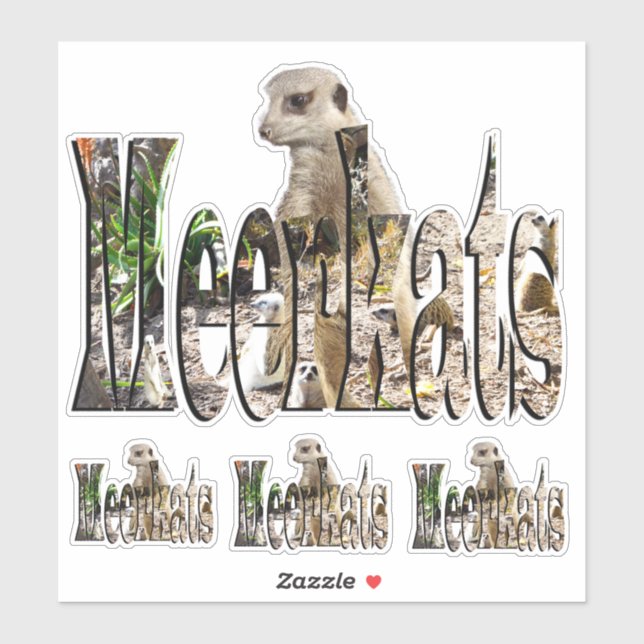 Meerkat Picture Logo With Meerkats, Sticker (Sheet)