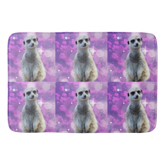 Meerkat Pink Purple Sparkle, Bath Mat (Front)