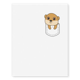 Meerkat Pocket Cute Meerkat Breast Pocket Temporary Tattoos