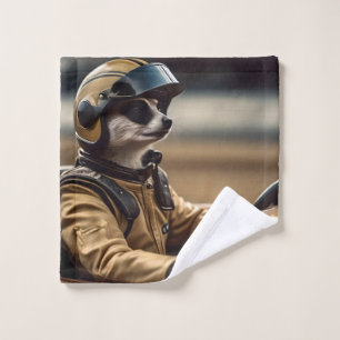 Meerkat Professional Racing Car Driver, Wash Cloth